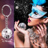 Henoyso 48 Pcs Mirror Disco Ball Keychain Mini 70s Disco Keychain Bulk Small Silver Disco Ball Decoration for 1970s Party Favors Decorations Mardi...