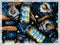2.1oz (60 g) Mix of Unique Czech Bohemia Glass Pressed Beads, Dark Blue, Table Cut, Matte and Glossy, Faceted Fire Polish, Hand Made Set Kit BCV...