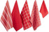 DII Assorted Woven Kitchen Set, Dishtowel, 18x28, Dishcloth, 13x13, Red, 5 Piece...