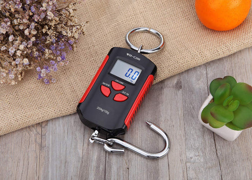 Klau Portable Mini Crane Scale 200 kg / 400 lb Heavy Duty Digital Scales LCD Display with Backlight for Home Farm Market Fishing Hunting Black and...