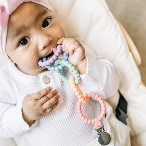Ryan & Rose Cutie Clinks Attachable Teether Chew Toy for Babies (Mosaic)...