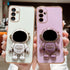 phylla Samsung Galaxy A13 5g 6.5" Phone Case Luxury Gold Plated Cute Astronaut Stand Holder Case with Camera Protection Cute Love Heart Side Small...