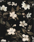 Posterizer 1 pcs-dainty wild white flowers with black background-Floral & Botanical Art-Abstract & Modern Art-Decor for Home & Office- UNFRAMED Wa...