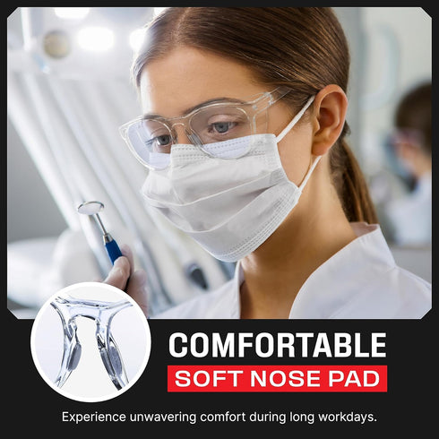 NoCry High Performance Safety Glasses for Women and Men — Soft Non-Slip Nose Pads, Reinforced Side Shields, Premium Anti Fog & Anti Scratch Coatin...