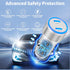 ?MFi Certified?iPhone 15 Fast Car Charger, Linocell 72W Dual PD Car Power Cigarette Lighter USB-C Fast Car Charge Adapter+2Pack Type-C Cable for i...