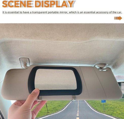 Car Sun Visor Vanity Mirror, Universal Car Vanity Mirror, Clip-on Rear View Sun-Shading Cosmetic Mirror, Rear View Sun-Shading Travel Cosmetic Mir...