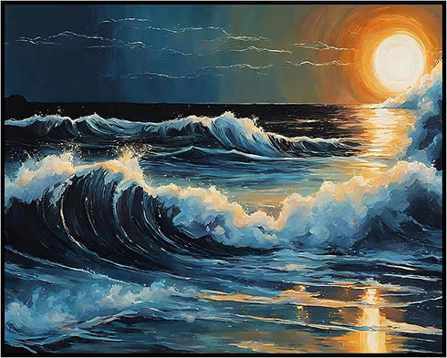 Posterizer 1 pcs- beach and the sea-abstract art 11-Landscape & Nature Art-Floral Botanical Art- Decor for Home & Office- unframed wall art...