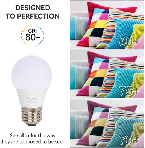 Simba Lighting LED A15 Refrigerator Light Bulbs (2-Pack) 5W 40W Replacement Waterproof Small for Appliances, Freezers, 120V, E26 Standard Medium B...