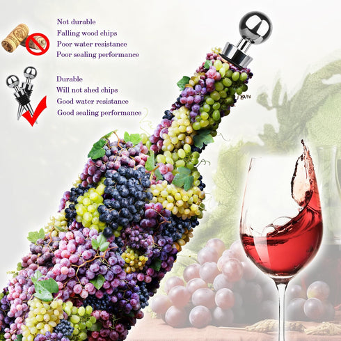 5 Pcs Wine Stopper Bottle Stopper Wine Saver, Yimerlen Silicone Vacuum Wine Bottle Corks, Reusable Wine Stopper Used for Bar, Holiday Party Keep W...