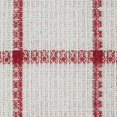 DII Scrubber Dishcloths Collection Windowpane Dishrag Set, 12x12, White/Red Stripe, 6 Piece...