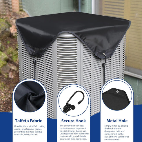 Hiturbo Air Conditioner Cover for Outside Units: Waterproof AC Covers for Outdoor Unit Top - Winter Heavy Duty Sturdy Universal A/C Defender - 36x...