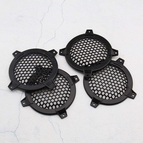 SING F LTD 4 Inch Car Speaker Grill Cover Guard Protector Plastic Mesh Protective Case Black Circle Subwoofer Net Covers Pack of 4...