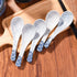 Ceramic Soup Spoons Japanese Ramen Spoons Set of 5 Wonton Spoon for Pho Ramen Noodles Wonton Dumpling Rice,With Blue Spots...