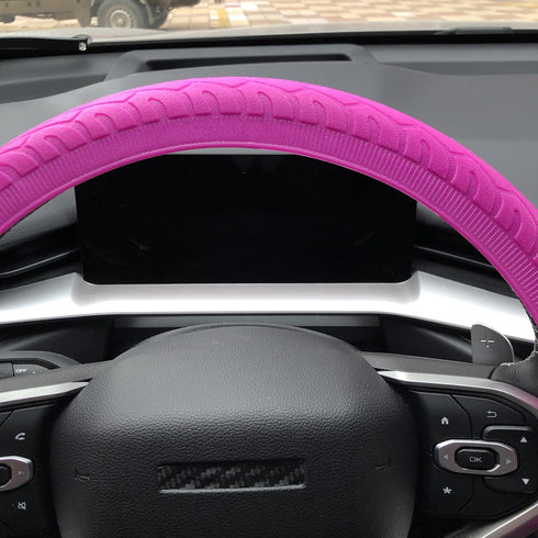 Car Steering Wheel Cover Silicone Steering Wheel Cover 13 Colors for Choice (Pink)...