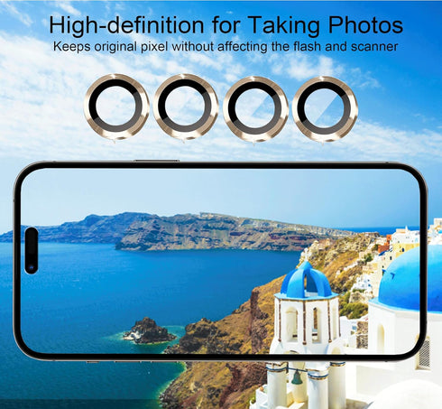 [2 Sets Compatible with iPhone 12 Pro, 12 Mini & iPhone 12 Camera Lens Protector, Tempered Glass Clear Camera Cover Screen Protector Metal Ring Ac...