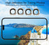 [2 Sets Compatible with iPhone 12 Pro, 12 Mini & iPhone 12 Camera Lens Protector, Tempered Glass Clear Camera Cover Screen Protector Metal Ring Ac...