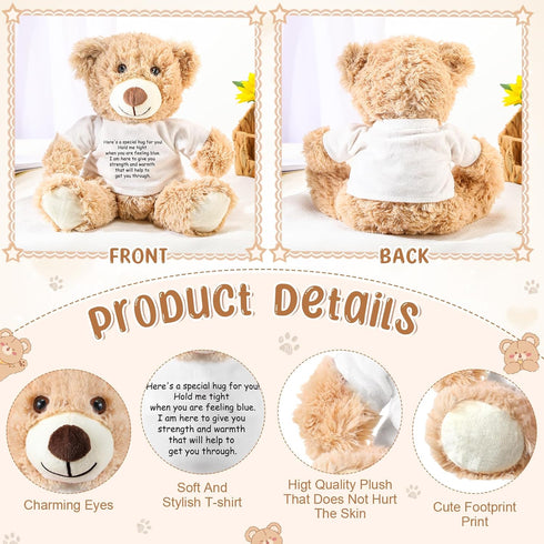 A Bear Hug Gift Get Well Soon Bear Gift Plush Stuffed Animal Bear Hug Thinking of You Sympathy Gift for Women Kids Condolences Memorial Loved(Khak...
