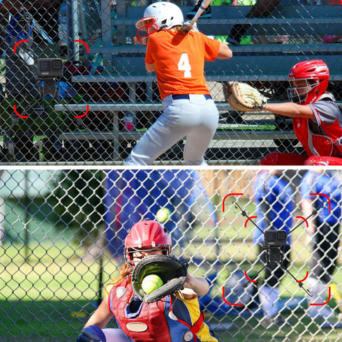 Fence Mount -Baseball Cell Phone Fence Mount,iPhone Fence Mount for Softball, Tennis, Baseball, Football, Basketball Compatible with Gopro, iPhone...