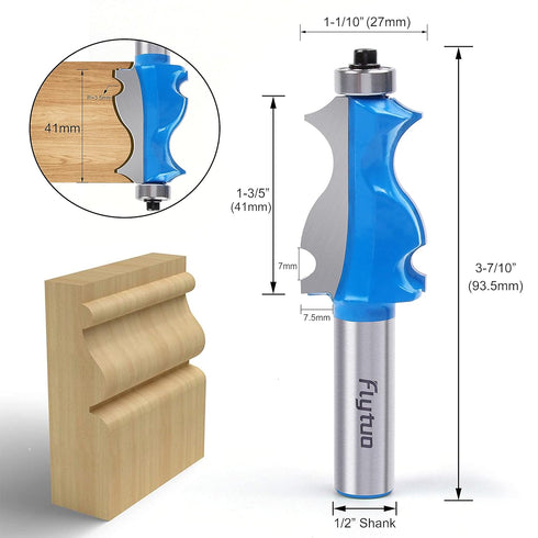 2PCS Architectural Molding Router Bit Set with 1/2" Shank, Enhance Your Woodworking with Corner Rounding & Edge-Forming...