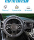 Disposable Steering Wheel Covers,Plastic Clear Steering Wheel Protectors with Elastic Perfect,100 Pieces Car Steering Wheel Cover and 100 Pieces G...
