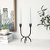 Hand Forged Iron 2Arm Candelabra Black Candle Holder Taper Candle Sconces for Table Centerpiece, Wedding Reception, Festive Christmas Mantel Decor...