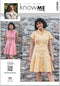 Know Me Misses' Button Front Dresses Sewing Pattern Kit, Design Code ME2031, Sizes 18-20-22-24-26...