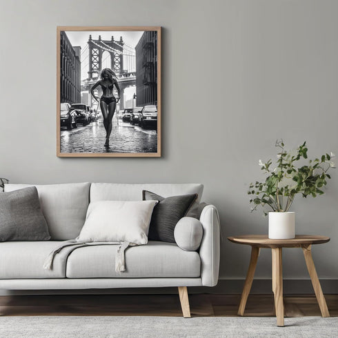 Posterizer 1 pcs-black and white photo-classic urban Manhattan scene 3-Photography Art Gift for Women, Fashionistas, Designer Fashion Fans- unfra...