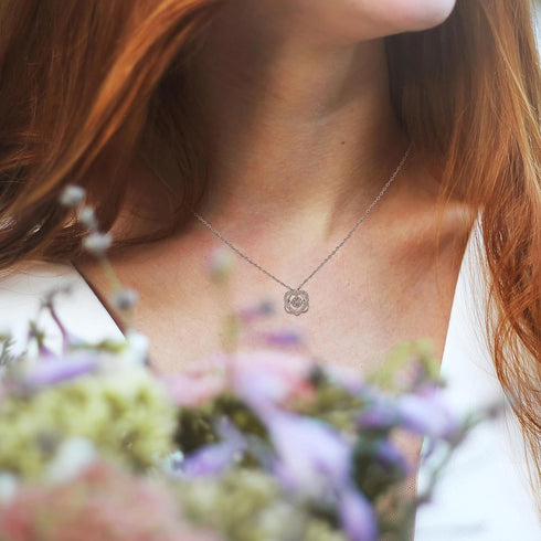Sterling Silver Interlocking 2 Hearts Necklace, Female Godmother Gifts for Goddaughter, Baptism, First Confirmation, Easter, Graduation, Birthday...