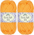 JubileeYarn Dainty Light Yarn - 100g/Skein Worsted Weight Cotton - 509 Bright Orange - 2 Skeins...