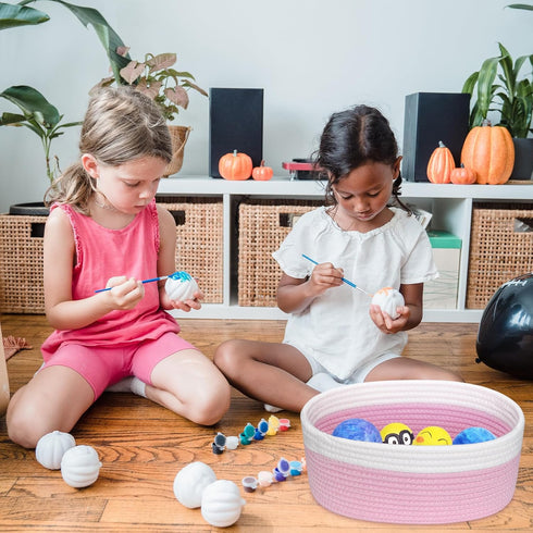 ABenkle Small Woven Basket, Cute Small Basket, Rope Room Shelf Storage Basket, Cat Dog Toys Basket Chest Box, Empty Decorative Gift Basket, 12"x 8...