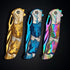 Pocket Knife for Men, Folding Knife With Clip & 3D TITANIUM PLATED WOLF Relief, Embossed Edc Knife For Men Outdoor Survival Camping Hiking hunting...