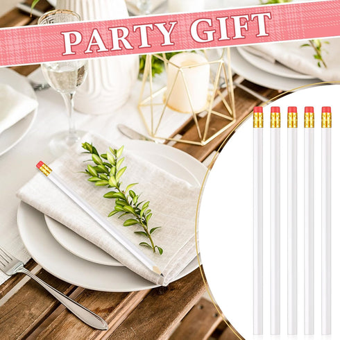 Tinlade 50 Pcs Triangular Grip Pencils Wedding Pencils HB Graphite Pencil Pack Wood Pencils with Eraser for School Drawing Sketching Bridal Baby S...