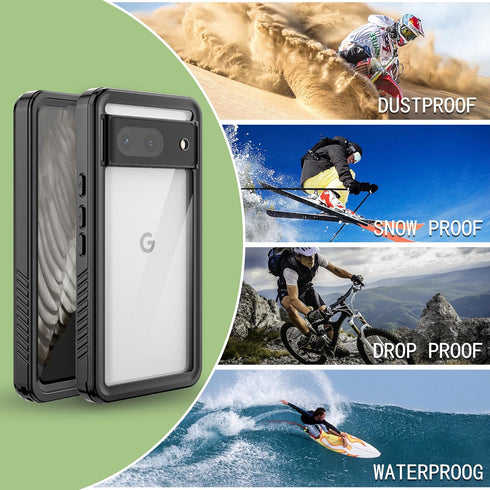 IP68 Waterproof Case for Google Pixel 8, 100% passed The waterproof quality test,360° full-enclosure design,dustproof, underwater phone case,Black...