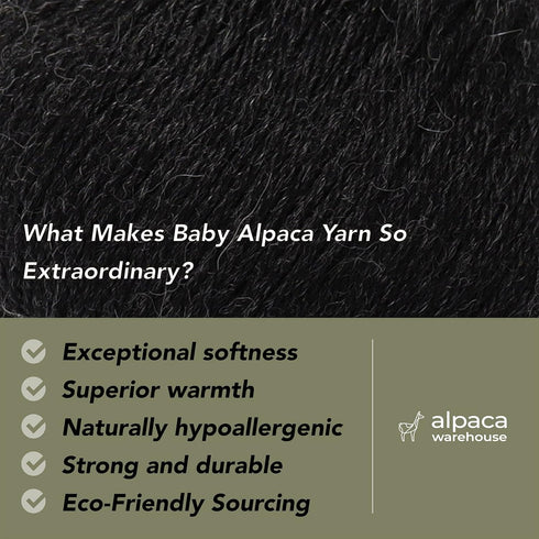 100% Baby Alpaca Yarn Wool Set of 3 Skeins DK Weight - Made in Peru - Heavenly Soft and Perfect for Knitting and Crocheting (Charcoal Gray, DK)...