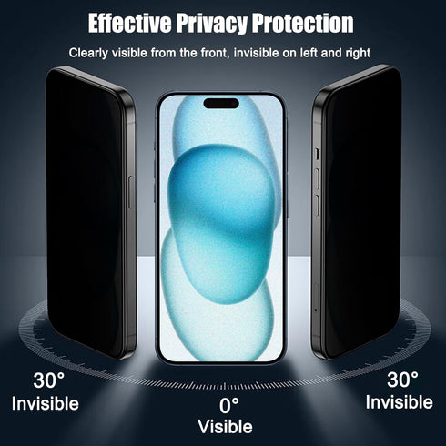 2 Pack Compatible with iPhone 15 Matte Privacy Screen Protector 6.1 Inches, Anti-spy Anti-glare Eye Protection Scratch Resistant Tempered Glass Fi...