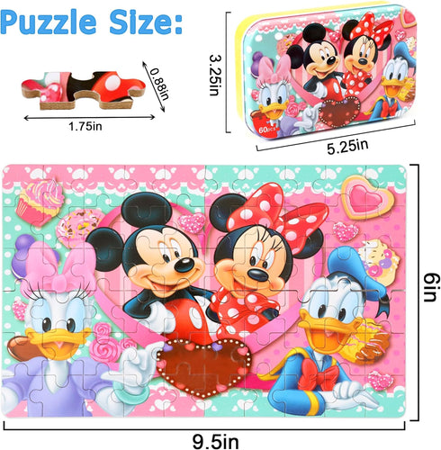 LELEMON Puzzles for Kids Ages 4-8,60 Piece Puzzles for Kids Ages 4-6,Children Jigsaw Puzzles Kids Puzzles in a Metal Box,Educational Learning Puzz...