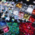 12 Colors Butterfly Nail Art Stickers Butterflies Nail Glitter Sequins 3D Art Accessories Butterfly Shape Flakes Powder Holographic Gold Red Pink ...