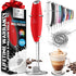 Zulay Kitchen Tornado Whisk Milk Frother Handheld - Coffee Frother Wand With Stand - Triple Whisk Hand Held Drink Mixer - Electric Stirrer Frothin...