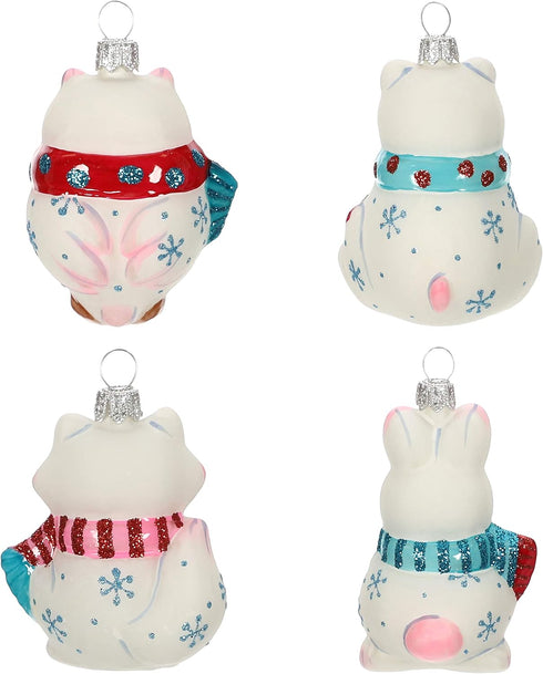 Hallmark Keepsake Mini Christmas Ornaments 2019 Year Dated, Arctic Friends Animals Miniature Blown Glass Ornament, Set of 4...