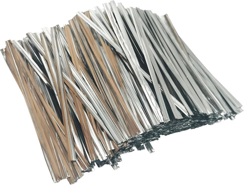 Twist Ties for Bags Bread Bag Tie Garden 4 inches 1600 Pcs Candy Coffee Bags Flower Ties (1600, Silver)...