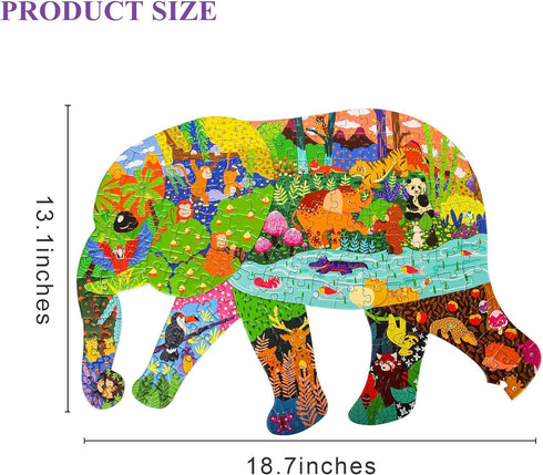 Puzzles for Kids Ages 4-6, 8-10 and Adults 200 Pieces Elephant and 150 Dinosaur Puzzle Animal Shaped Jigsaw Puzzles for Boys Girls Mom Dad Grandki...
