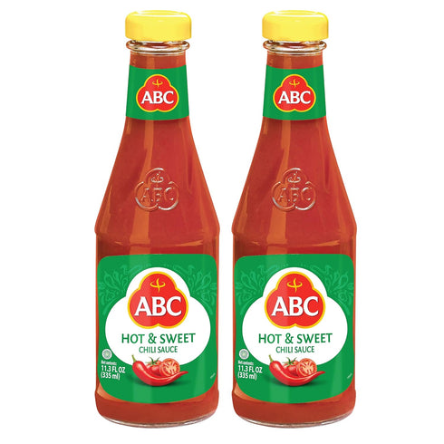 ABC Hot Sweet Chili Sauce, Spicy Hot Sauce, Sambal Chili, Dipping BBQ, Indonesian ABC Sauce, 11.3oz / 335ml (Pack of 2)...