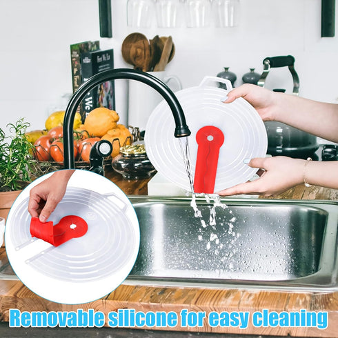 2pcs Mixing Bowl Splatter Guard, 12.2 Inch Mixer Splash Guard Silicone Mixer Splatter Screen Clear Splatter Cover Lid Cooking Tools for Egg Bowl W...