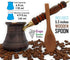 PCZ Series (Small-6 fl.oz) Thickest Solid Copper Engraved/Stamped Turkish Greek Arabic Coffee Pot with Wooden Handle, Stovetop Coffee Maker Cezve ...