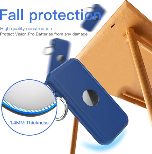 DamonLight Protective case for Apple Vision Pro Battery, Anti-Scratch Silicone Cable-Holder for Power Bank Acceeessoriees (Blue)......