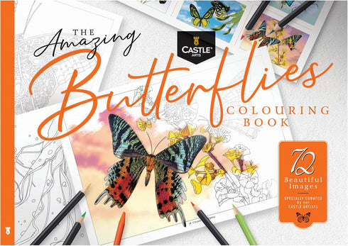 Castle Arts Butterflies Coloring Book | 72 Amazing Beauties Curated by in-House Artists with Color Reference Guide | No Show-Thru Artist Grade Pap...