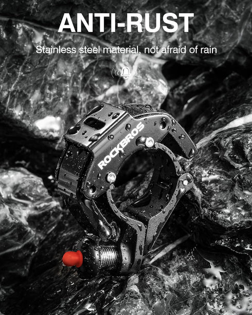 ROCKBROS Bike Bells Hidden MTB Bells Bicycle Bells for 22.2mm Handlebars, More Than 100dB, Clear & Long Sound Ringer, Mountain Bike, Scooter, Yout...