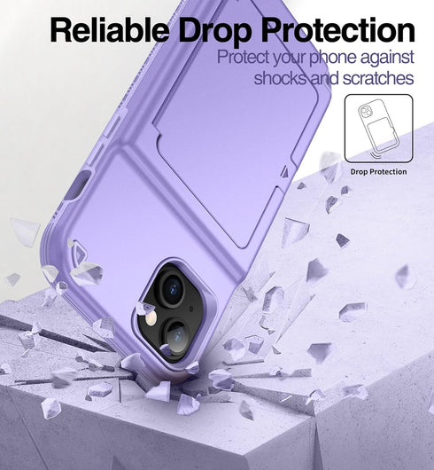 WeLoveCase for iPhone 15 Plus Wallet Case with Card Holder, Built-in Hidden Mirror, with Shockproof Heavy Duty Protection Phone Case for iPhone 15...