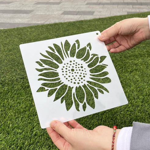 Flower Stencils for Crafts Reusable 16pcs with Snap-ring, 8inch Floral Vine Leaf Butterfly Templates for DIY Card Making,Drawing Creating on Wall,...