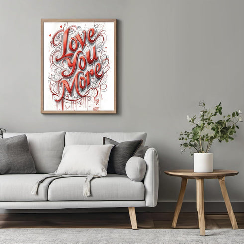 Posterizer 1 pcs-Love You More-cute poster for Valentine's day -1-Romantic Art-Holiday Poster Collection-Gift for Couples boyfriend girlfriend Hus...